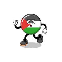 running palestine flag mascot illustration vector