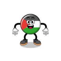 palestine flag cartoon with surprised gesture vector