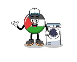 palestine flag illustration as a laundry man vector