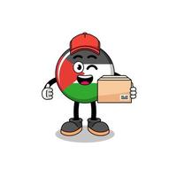 palestine flag mascot cartoon as an courier vector