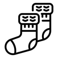Knitting new socks icon, outline style vector