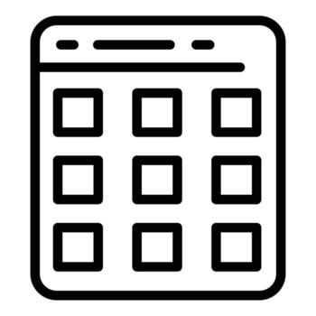 Calendar interface icon, outline style vector