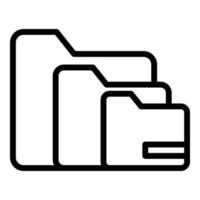 Folders interface icon, outline style vector