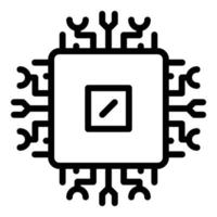 Processor interface icon, outline style vector