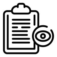 Optometry clipboard icon, outline style vector