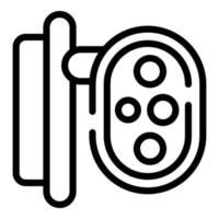 Eyes magnifier icon, outline style vector