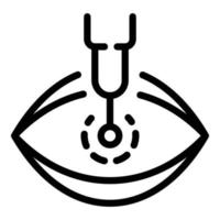 icono de procedimiento láser de optometría, estilo de contorno vector