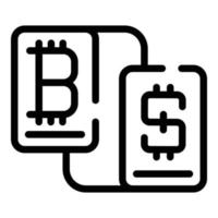 Bitcoin network icon, outline style vector