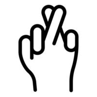 Hand good luck icon, outline style vector