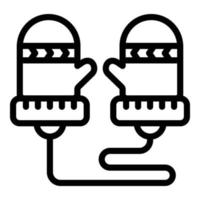 Knitting kid gloves icon, outline style vector