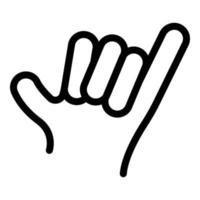 Hand gesture hang loose icon, outline style vector