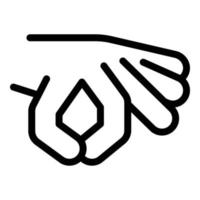 Hand gesture hole icon, outline style vector