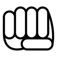 icono de lucha de gesto de mano, estilo de esquema vector