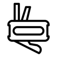 Multitool knife icon, outline style vector