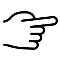 Hand gesture attention icon, outline style vector