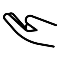 icono de dedo de gesto de mano, estilo de contorno vector