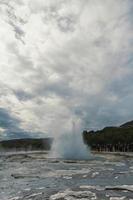 Strokkur geyser landscape photo