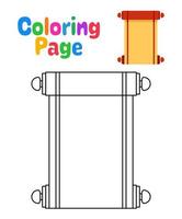 Coloring page with Chinese Scroll for kids vector