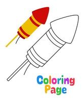 Coloring page with Firecracker for kids vector