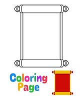 Coloring page with Chinese Scroll for kids vector