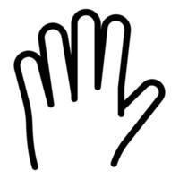 gesto de la mano icono de cinco dedos, estilo de contorno vector