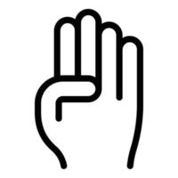 Hand gesture icon, outline style vector