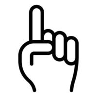 Hand gesture attention icon, outline style vector