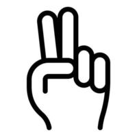 Hand gesture two minutes icon, outline style vector