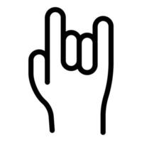 gestos de mano rock u icono, estilo de contorno vector
