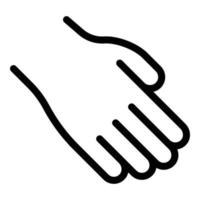 Hand gesture palm icon, outline style vector