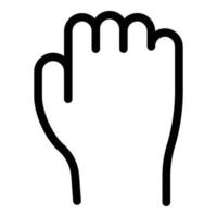 icono de revolución de puño de gesto de mano, estilo de esquema vector