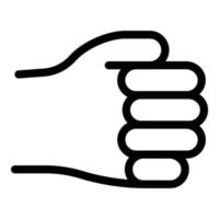 icono de la palma del puño del gesto de la mano, estilo de contorno vector