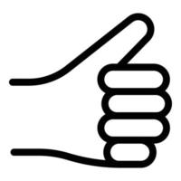 Hand gesture thumb up icon, outline style vector