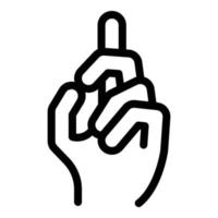 Hand gesture one finger icon, outline style vector