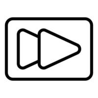 Rewind interface icon, outline style vector