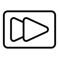 Rewind interface icon, outline style vector