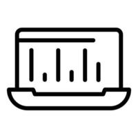 Laptop interface icon, outline style vector