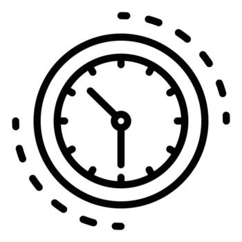 Clock interface icon, outline style vector