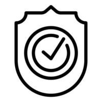 Shield check icon, outline style vector