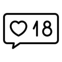 Like chat interface icon, outline style vector