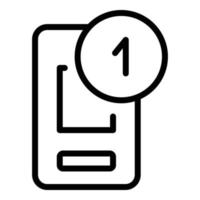 Notification interface icon, outline style vector