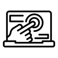 Touch assistance icon, outline style vector