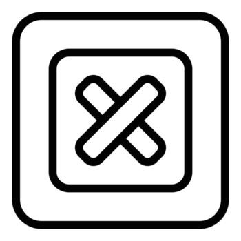 Reject interface icon, outline style vector