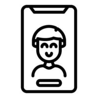 Phone assistance icon, outline style vector