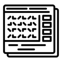 Screen interface icon, outline style vector