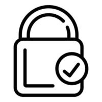 Lock done icon, outline style vector