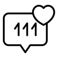 Message interface icon, outline style vector