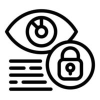 icono de privacidad del ojo del sistema, estilo de contorno vector