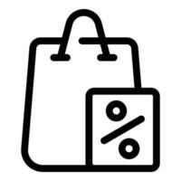 Shop bag icon, outline style vector
