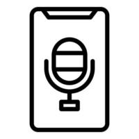 Voice control icon, outline style vector